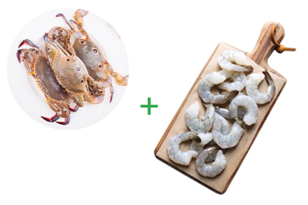 Combo1(Crab(1 Kg)+Prawn(m)(1 Kg))
